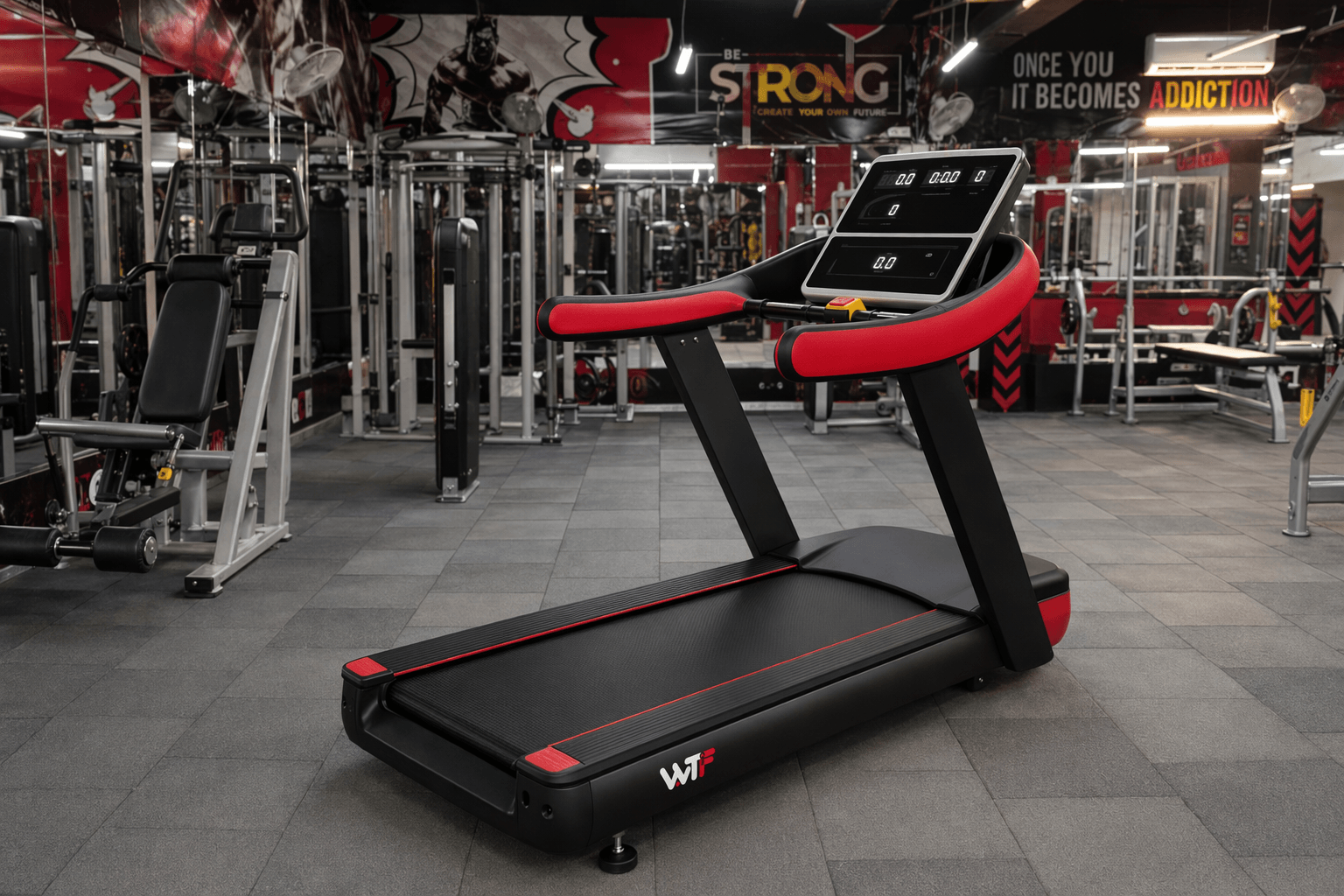 Commercial Motorized Treadmill deployed in a WTF gym