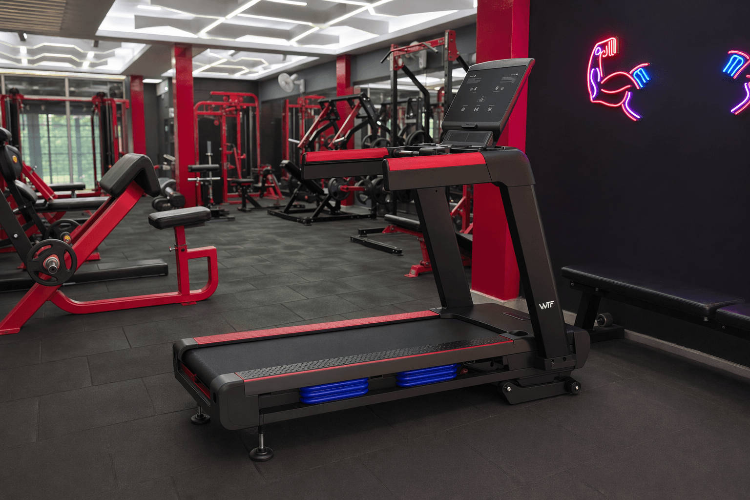 Commercial Motorized Treadmill deployed in a WTF gym