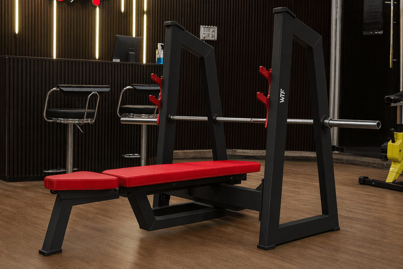 A WTF adjustable bench inside a WTF training center