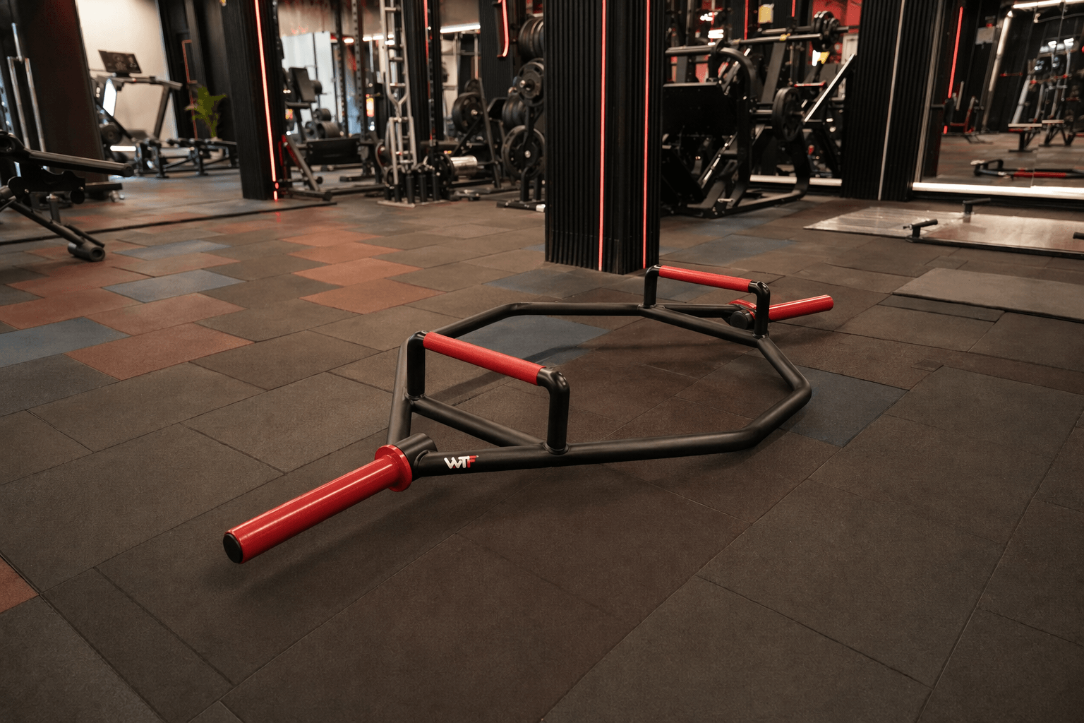 Olympic Shrugs Bar deployed in a WTF gym