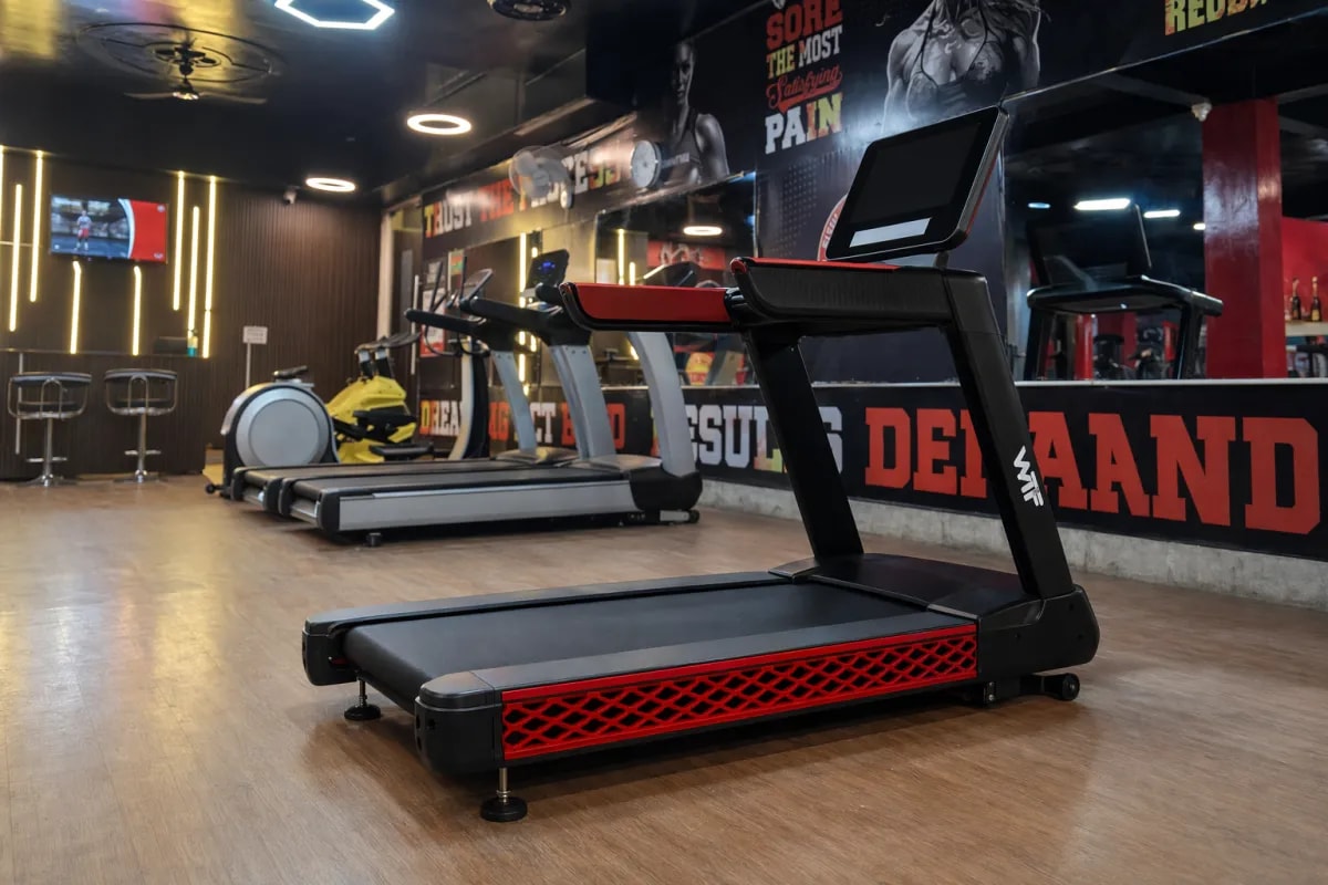 WTF Beast Treadmill on a gym floor