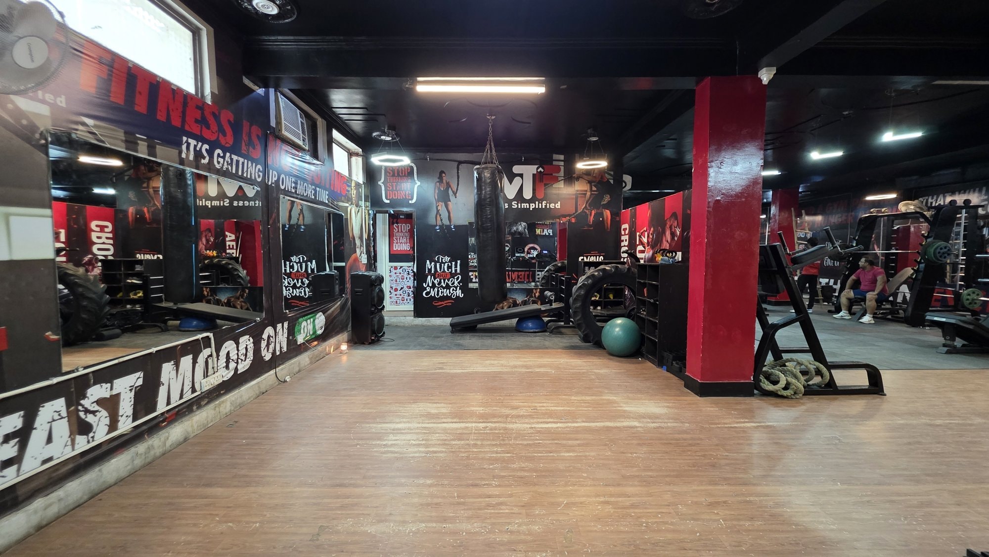 A rubber-floored training area at a WTF gym