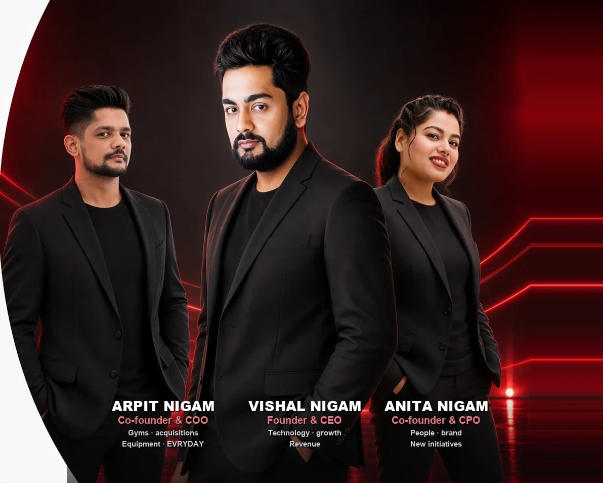 The WTF founders — Arpit Nigam (Co-founder & COO), Vishal Nigam (Founder & CEO) and Anita Nigam (Co-founder & CPO).