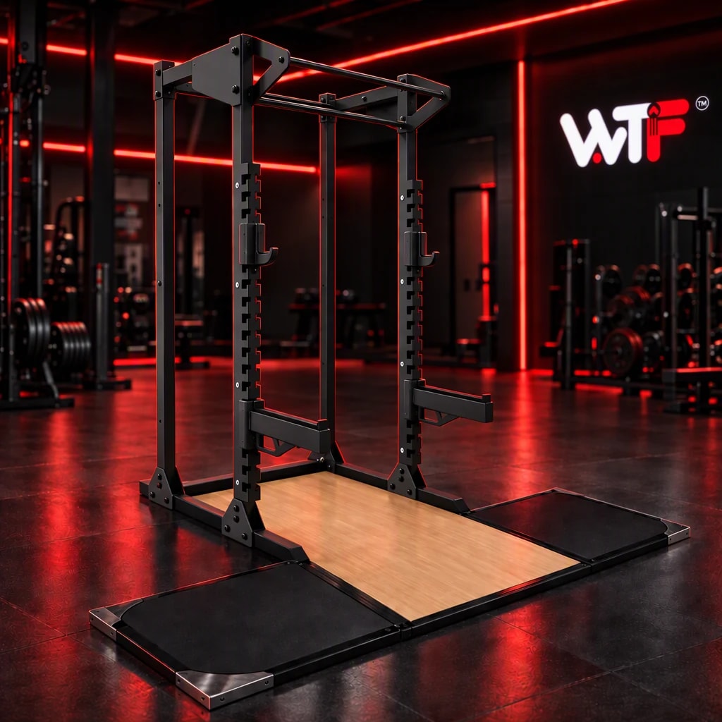 Half Rack + Deadlift Platform (WTF-HR01D) — studio view